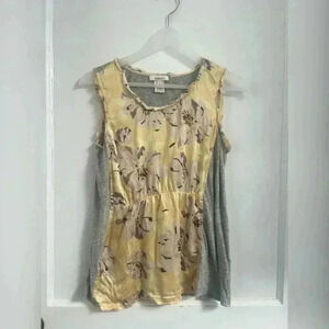 Sundance Mixed Media Silk Floral Sleeveless Top Size S